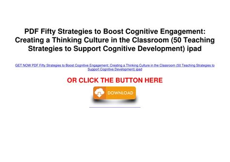 PPT PDF Fifty Strategies To Boost Cognitive Engagement Creating A