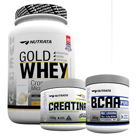 Whey Protein GOLD WHEY 900g BCAA Pure 300g Creatina Creapure 150g