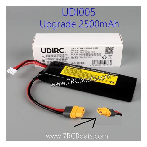 UDI005 RC Boat Upgrade battery 11.1V 2500mAh XT-60