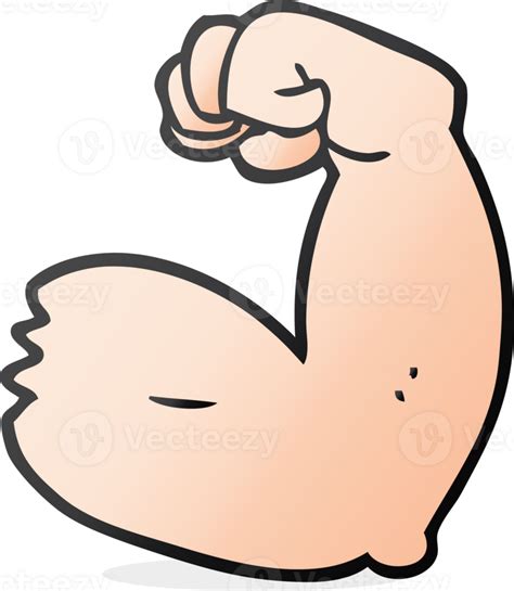 hand drawn cartoon strong arm flexing bicep 45083457 PNG