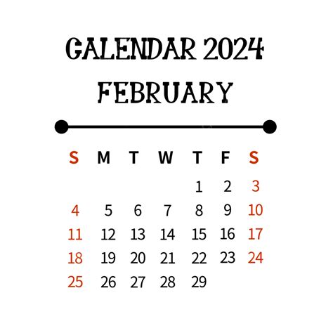 Febrero 2024 Calendario Simple Negro Png Dibujos 2024 Febrero Plan