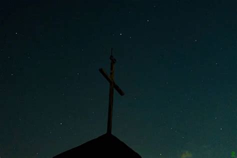 Cross against night sky Stock Photos, Royalty Free Cross against night ...