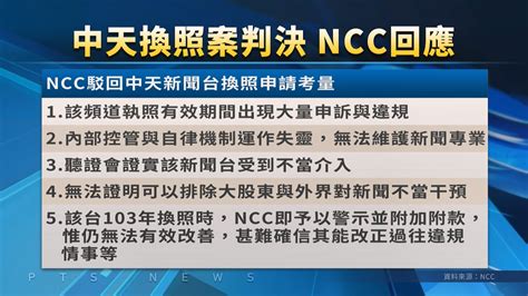 北高行撤銷中天新聞不予換照處分 Ncc表遺憾將上訴 ｜ 公視新聞網 Pnn