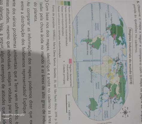 Observe O Mapa A Seguir E Compare O O Mapa Da P Gina Depois