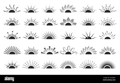 sun silhouette clipart set sun icon clip art collection