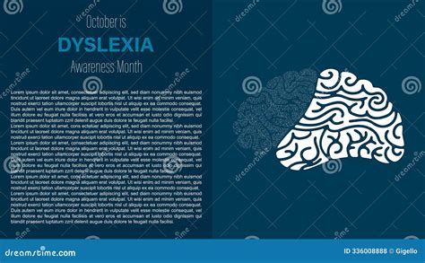 Dyslexia Awareness Month Observed Every October Vector Illustration