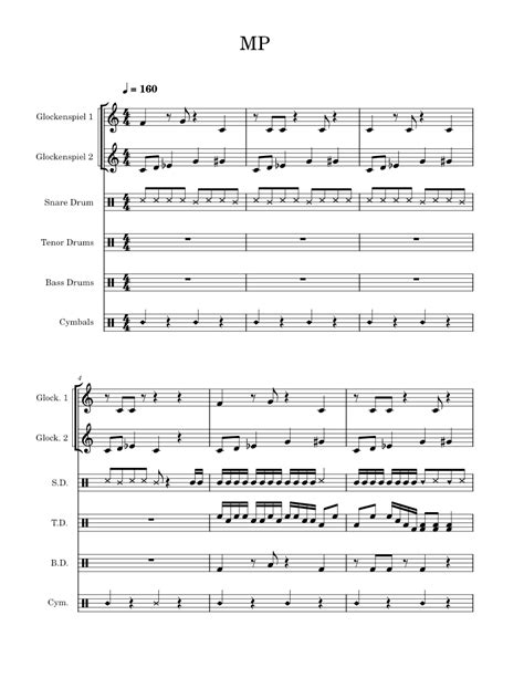 Mp Sheet Music For Glockenspiel Snare Drum Crash Tenor Drum And More