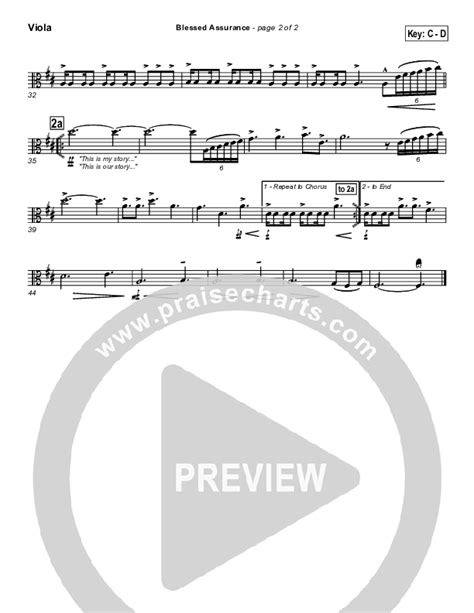 Blessed Assurance Viola Sheet Music Pdf Praisecharts Band Praisecharts