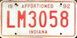 INDIANA Apportioned License Plates Moini Net