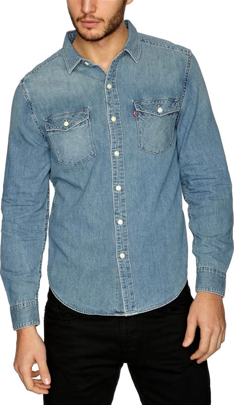 Levi S Chemise En Jeans Homme Bleu Stonewash Denim FR X