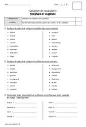 Evaluation Familles De Mots Cm Bilan Et Controle Corrig Pdf