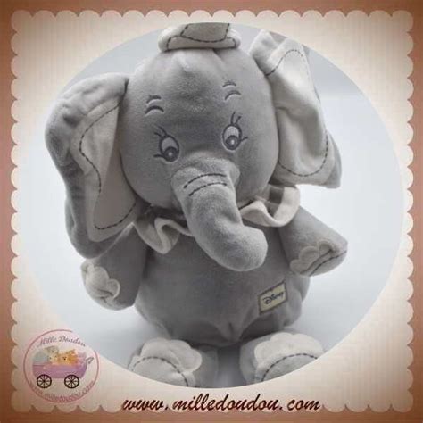 Nicotoy Sos Doudou Elephant Dumbo Gris Blanc Disney Cm Boutique