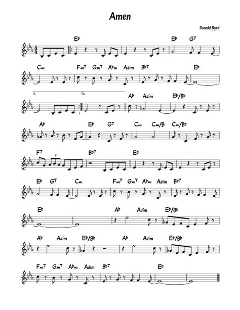 Amen Sheet music for Piano | Download free in PDF or MIDI | Musescore.com