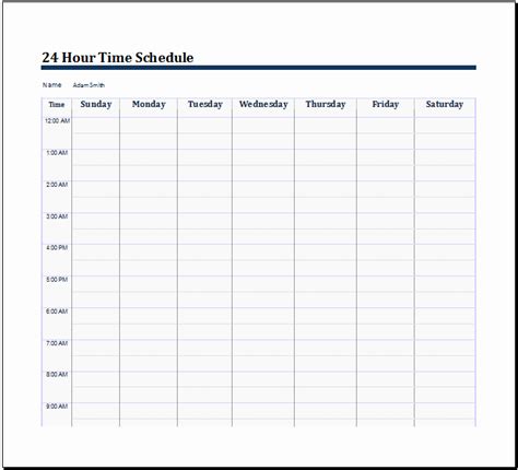 24 Hour Schedule Template Luxury 28 Of 24 Hourly Schedule Template