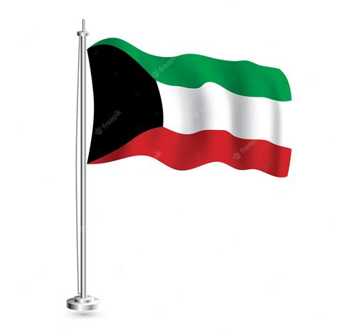 Premium Vector Kuwaiti Flag Isolated Realistic Wave Flag Of Kuwait