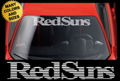 RED SUNS INITIAL D Windshield Banner Vinyl Long Lasting Decal Sticker