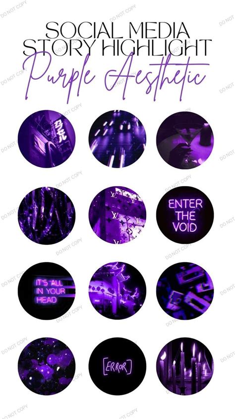 12 Instagram Highlight Covers Purple Aesthetic Themed Instagram 💜