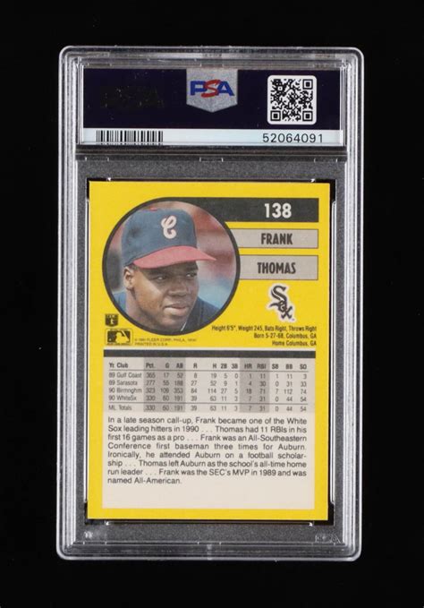 Frank Thomas Fleer Psa Pristine Auction