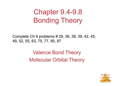 Chapter Molecular Geometries And Bonding Theories