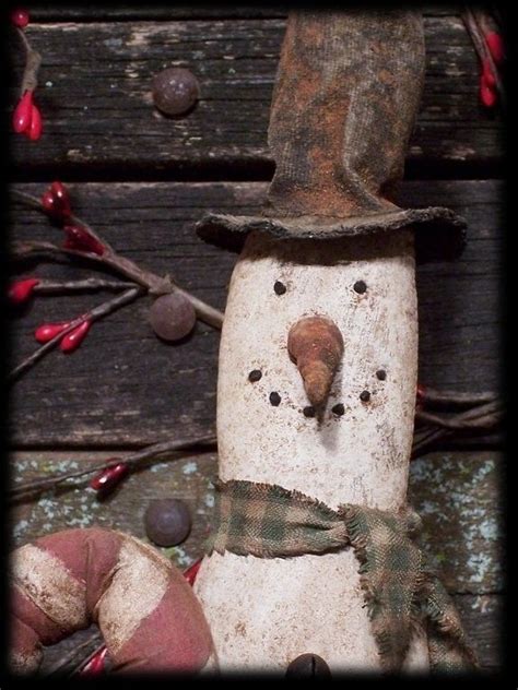 Primitive Skinny Skiing Snowman E PATTERN