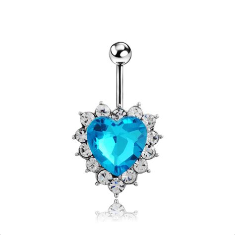 316l Surgical Steel Piercing Jewelry Navel Belly Button Rings Heart Navel Ring On