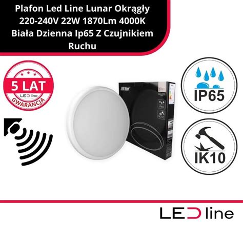 Led Line Plafon Okr G Y Lunar V W Z Czujnikiem Ruchu