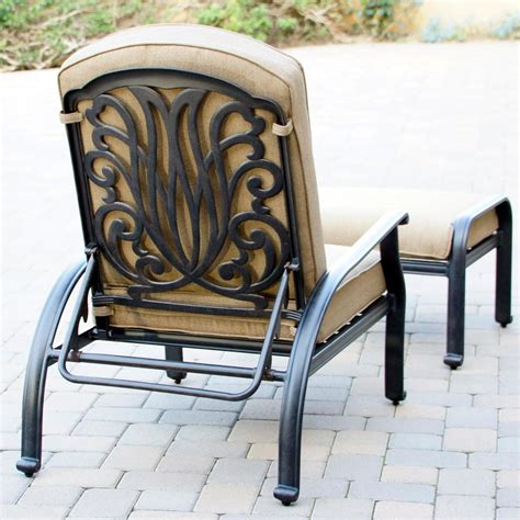 Darlee Elisabeth 5 Piece Cast Aluminum Patio Conversation Set W Reclining Club Chairs And Sesame