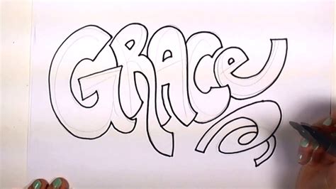 How to Draw Your Name Cool Letters - Grace in Graffiti Letters | MLT - YouTube