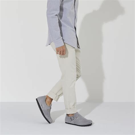 London Shearling Suede Leather Whale Gray Birkenstock