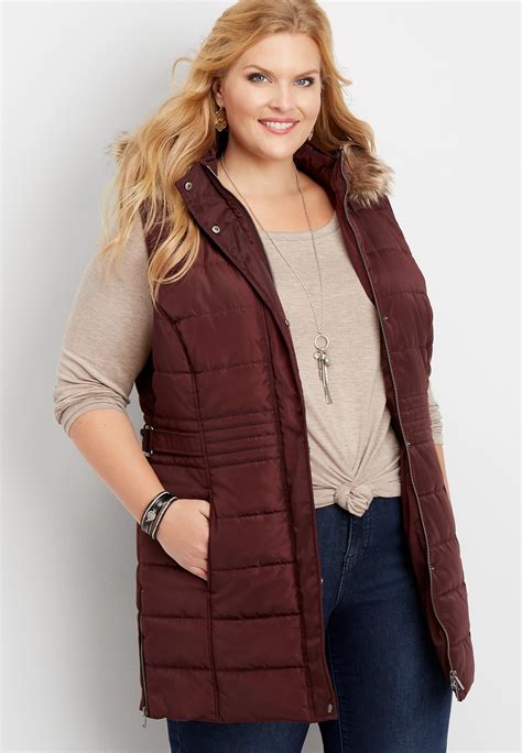 Plus Size Long Puffer Vest Atelier Yuwaciaojp