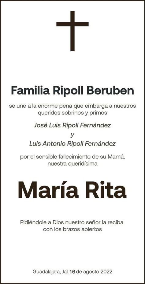 María Rita Fernández Obituario Esquela