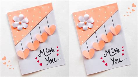 Miss You Card For Teacher Diy Miss You Card Handmade Miss You Card