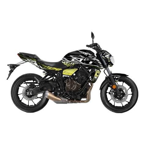 Kit déco Kutvek brillant Mission Noir Jaune Yamaha MT 07 14 17 Pièces