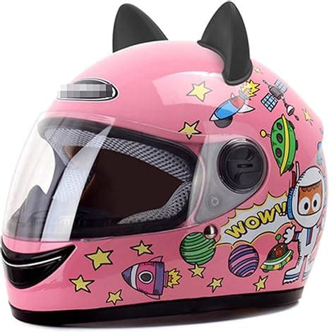 Casco De Moto Para Niños Casco De Oreja De Gato Casco De Moto De Cara