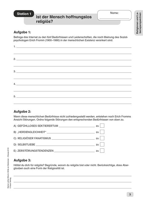 Sekundarstufe Unterrichtsmaterial Ethik Religionen Und