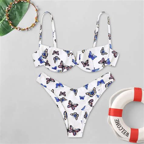 Sexy Bikini Bathers V Neck Swimsuit Women Bathing Suit Push Up Thong Micro Swimwear Female