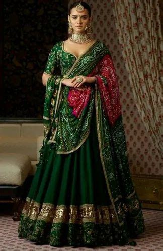 Sabyasachi Green Embroidered Work Traditional Party And Wedding Wear