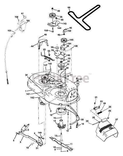 Poulan Pro Pd 17542 Lt 960120011 01 Poulan Pro Lawn Tractor 2005 Mower Deck Parts Lookup