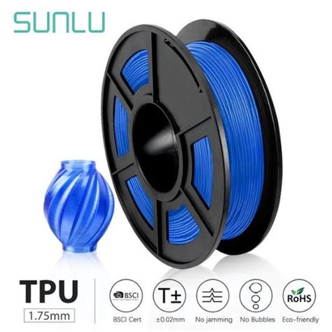 Sunlu TPU Flexible 3D Printer Filament 1 75mm 0 5KG Flexible DIY And