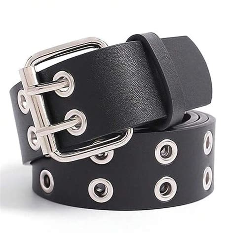 Buy ARTLABEL Unisex Double Grommet Eyelets PU Leather Belts Western