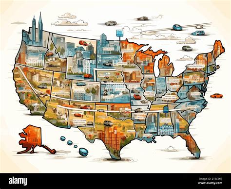 Drawing Of Interstate And Us Route Signs Illustration Separated