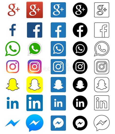 Facebook WhatsApp Twitter And Instagram Logos Editorial Stock Photo