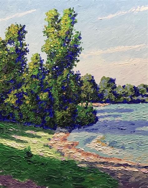 Original Acrylic Impressionist Landscape 16x20 Sunlit Beach” Ebay