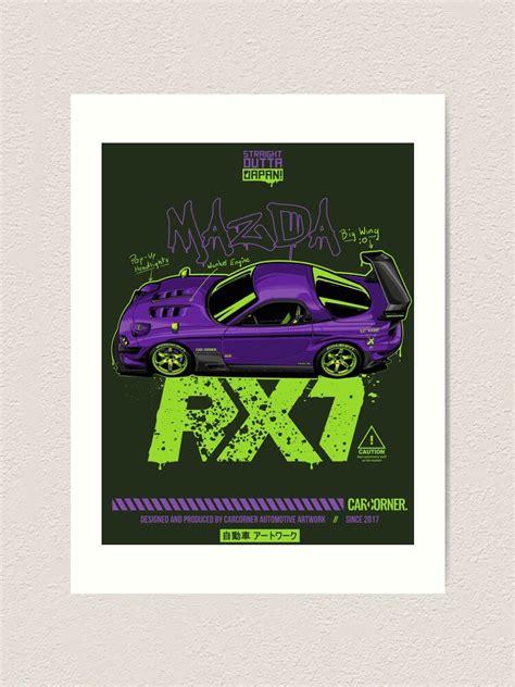 Mazda Rx7 Fd Carcorner Art Print For Sale By Car Corner Redbubble