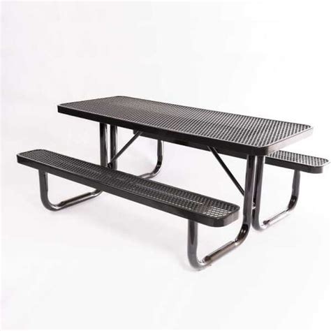 Rectangle Portable Thermoplastic Picnic Table Expanded Steel