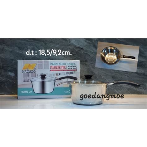 Jual Panci Susu Sauce Pan Nagako Stainless Tutup Kaca Cm Shopee