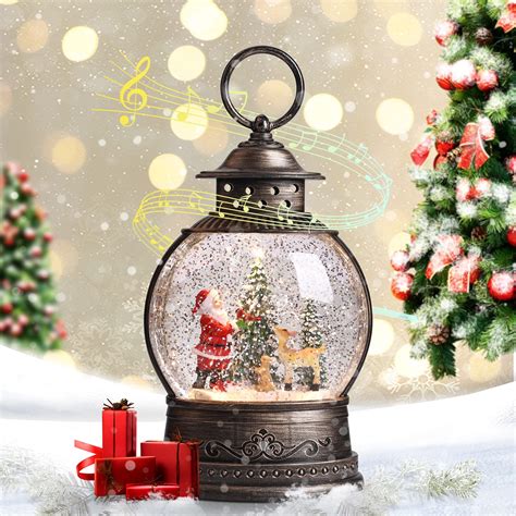 Buy Christmas Snow Globes Musical Playing Lighted Snow Globe Lantern