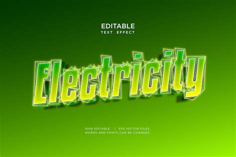 Premium Vector Electric Editable Text Effect