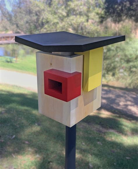 Custom Bird House Mid Century Modern Butterfly Roof Etsy