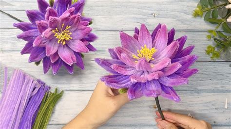 How To Make Beautiful Flower With Pipe Cleaner Chenille Wire Flower